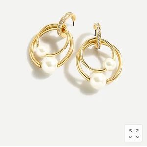 J. Crew Pearl Drop Hoop Earrings